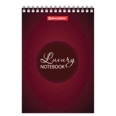 Блокнот МАЛЫЙ ФОРМАТ (97х145 мм) А6, 60 л., гребень, картон, клетка, BRAUBERG, "Люксовый блокнот", 129829 - Блокноты