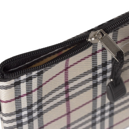 Папка-конверт на молнии МАЛОГО ФОРМАТА (238х180 мм), А5, ткань в клетку, BRAUBERG "Checked", 223893 - Папки-конверты на молнии