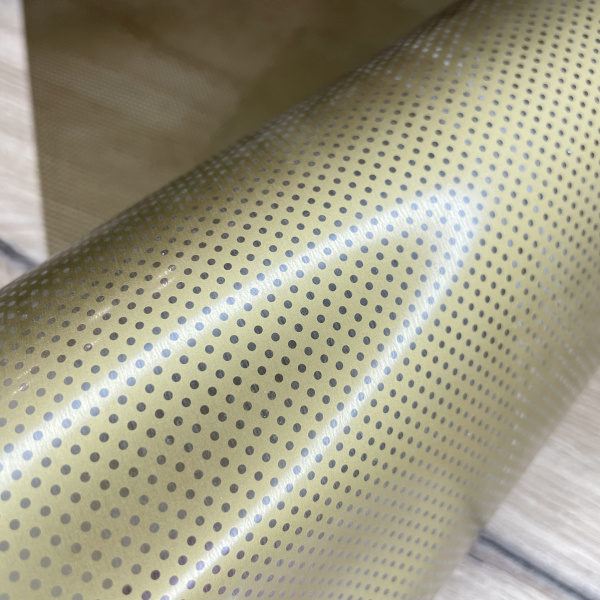 Термотрансферная пленка перфорированная матовая, цвет золото, размер 16*25 см (Франция) - Термотрансферная пленка