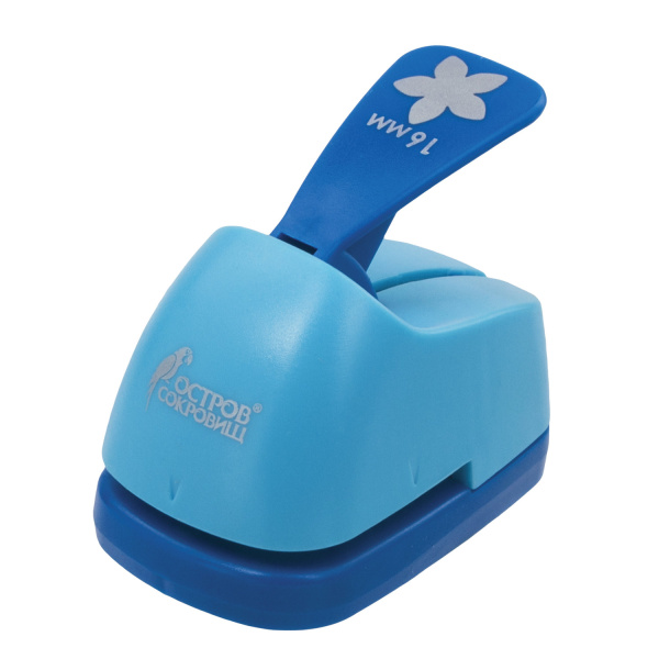 Дырокол фигурный "Цветок", диаметр вырезной фигуры 16 мм, ОСТРОВ СОКРОВИЩ, 227152 - Дыроколы фигурные для творчества