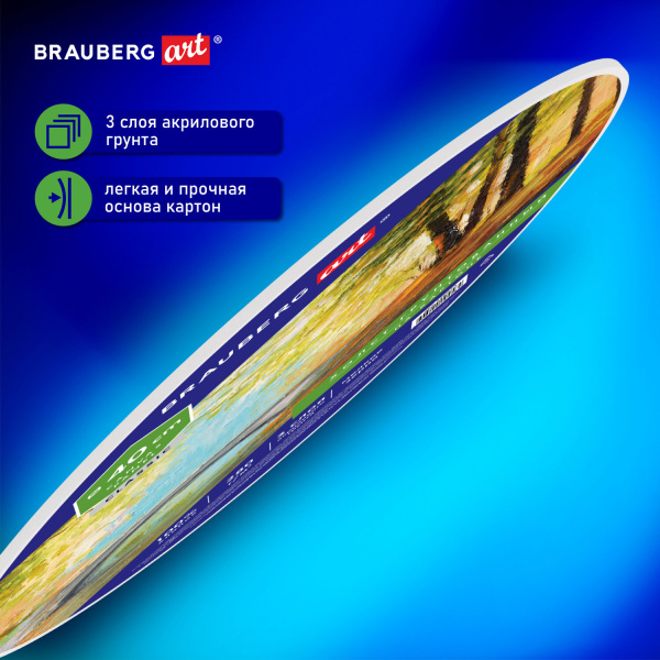 Холст на картоне BRAUBERG ART CLASSIC, 40см, грунтованный, круглый, 100% хлопок, мелкое зерно,190624 - Холсты