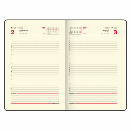 Ежедневник датированный 2023 А5 138x213 мм BRAUBERG "Metropolis Mix", под кожу, темно-зеленый, 114117 - Ежедневники с покрытием "под кожу и ткань"