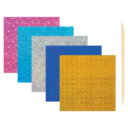 Набор для творчества "Аппликация из фольги", "Дельфинчики", самоклеящаяся основа 20х15 см, ЮНЛАНДИЯ, 662379 - Создание аппликаций