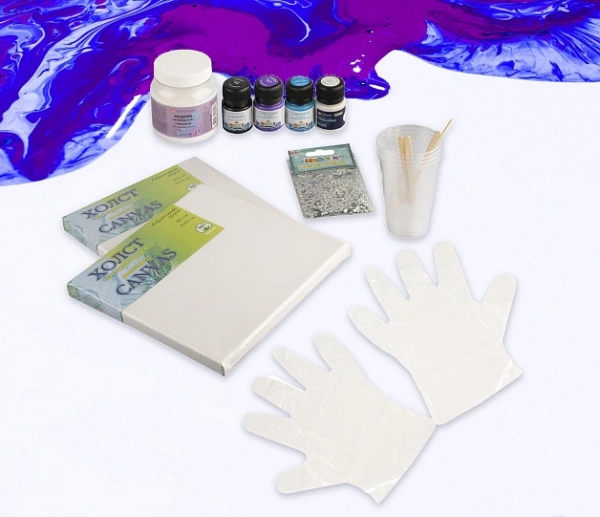 Набор для творчества Decola Флюид Арт - "Космос" - Акриловые краски художественные в наборах