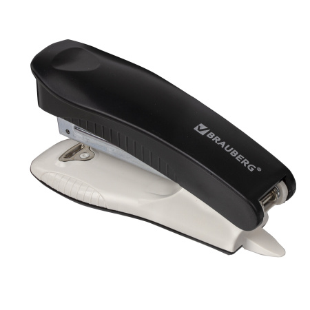 Степлер №10 BRAUBERG "METROPOLIS", до 20 листов, с антистеплером, черный, 228750 - Степлеры настольные