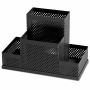 Подставка-органайзер BRAUBERG "Germanium", 4 секции, 160х80х110 мм, черная, металл, 237982 - Подставки канцелярские без наполнения