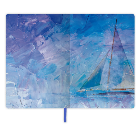 Блокнот А5 (143x210 мм), BRAUBERG VISTA "Bay of joy", под кожу, гибкий, 80 л., 112086 - Бизнес-блокноты и бизнес-тетради