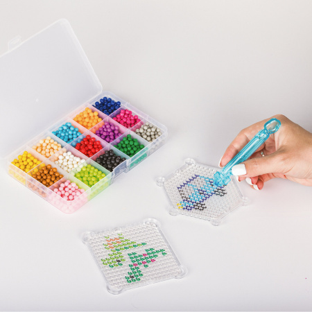 Аквамозаика, 15 цветов, 1500 бусин, в колорбоксе, ЮНЛАНДИЯ, 663778 - Аквамозайка