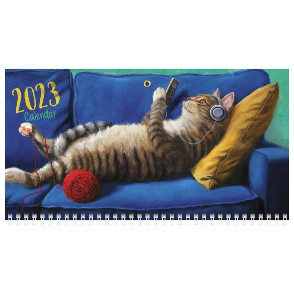 Календарь квартальный с бегунком 2023 г., 3 блока, 3 гребня, ЭКСТРА, "Знак Года_Кот", HATBER, 3Кв3гр3ц_27928 - Календари настенные