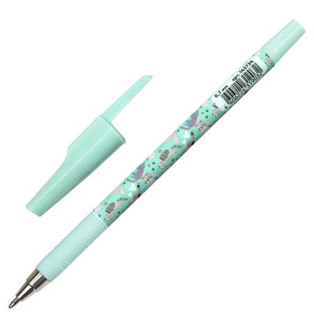 Ручка шариковая ЮНЛАНДИЯ "GLAMOUR CAT", синяя, SOFT TOUCH покрытие, узел 0,7 мм, линия письма 0,35 мм, 143734 - Ручки шариковые неавтоматические