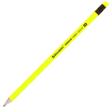 Карандаш чернографитный BRAUBERG "PREMIUM TURKEY", 1 шт., "Ultra GT", НВ, ассорти, дисплей, 181557 - Карандаши чернографитные