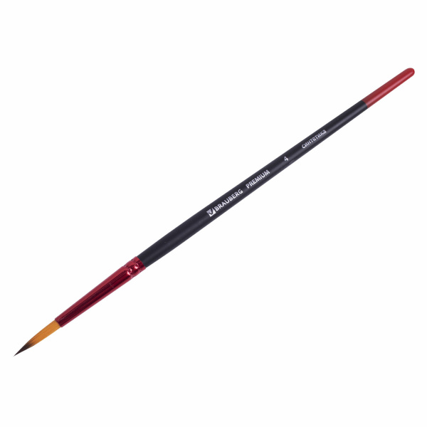 Кисть синтетика, круглая № 4, BRAUBERG PREMIUM, 201003 - Кисти для рисования