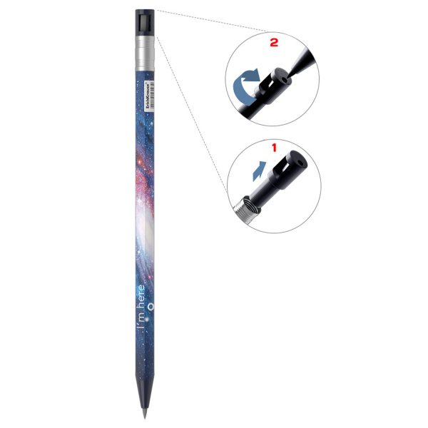 Карандаш механический цанговый 2 мм, ERICH KRAUSE ColorTouch "Space", корпус ассорти, 56063 - Карандаши механические