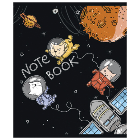 Тетрадь А5 48 л. ПЗБМ, скоба, клетка, конгрев, выборочный TWIN лак, "Полетели!" (5 видов), 028047 - Тетради 40-48 листов