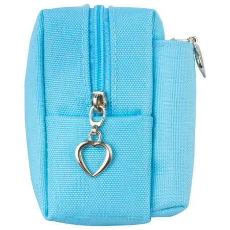 Пенал-косметичка ЮНЛАНДИЯ, 2 отделения, мягкий, "Зайка", голубой, 20х7х9 см, 228987 - Пеналы мягкие