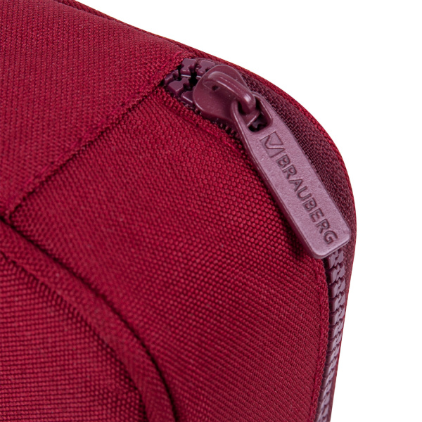 Пенал-косметичка BRAUBERG, 1 отделение, органайзер, полиэстер, 22x11,5x6 см, винный, 270845 - Пеналы мягкие