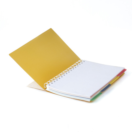 Тетрадь-блокнот 150 л., A5, 170x215 мм, BRAUBERG, линия, гребень, обложка пластиковая, на резинке, 4 разделителя, "Juicy", 401795 - Тетради-блокноты