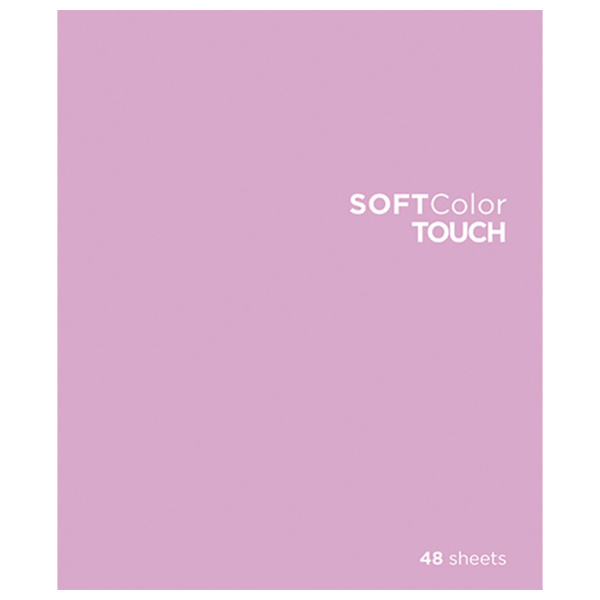Тетрадь А5 48 л., ПЗБМ, скоба, клетка, Soft Touch, брайль 3D, "СофтКолорТач" (розовый), 028862 - Тетради 40-48 листов