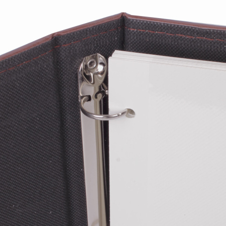 Фотоальбом BRAUBERG на 20 магнитных листов, 23х28 см, под гладкую кожу, на кольцах, коричневый, 390492 - Фотоальбомы