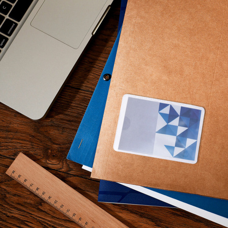 Карманы самоклеящиеся для визиток и персонализации 65х98 мм, КОМПЛЕКТ 10 шт., STAFF, 270569 - Карманы самоклеящиеся для папок