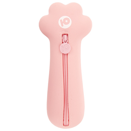 Пенал-косметичка ЮНЛАНДИЯ на молнии, силикон, "Paw Pink", розовый, 20х7 см, 270057 - Пеналы мягкие