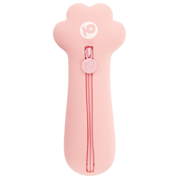 Пенал-косметичка ЮНЛАНДИЯ на молнии, силикон, "Paw Pink", розовый, 20х7 см, 270057 - Пеналы мягкие