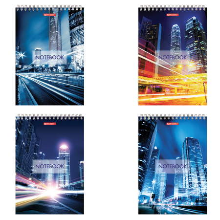 Блокнот БОЛЬШОЙ ФОРМАТ А4 200х290 мм, 80 л., гребень, картон, жесткая подложка, клетка, BRAUBERG, "City", 129805