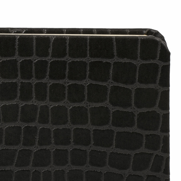 Ежедневник полудатированный А5 (138х213 мм) BRAUBERG "Alligator", под кожу, 192 л., черный, 124985 - Ежедневники с покрытием "под кожу и ткань"