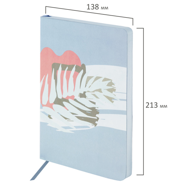 Ежедневник недатированный А5 (138х213 мм), BRAUBERG VISTA, под кожу, гибкий, 136 л., "Botanica", 112011 - Ежедневники с покрытием "под кожу и ткань"