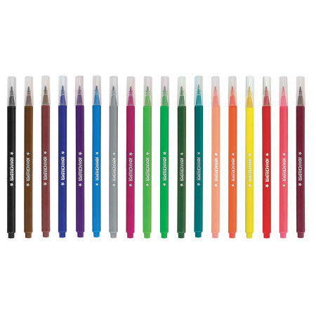 Фломастеры ЮНЛАНДИЯ 18 цветов, "ЗООПАРК", трехгранные, вентилируемый колпачок, 151426 - Фломастеры классические