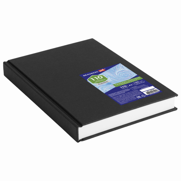 Скетчбук, слоновая кость 100 г/м2, 148х210 мм, 110 л., книжный твердый переплет, BRAUBERG ART CLASSIC, 128958 - Альбомы, скетчбуки и бумага для графики и эскизов