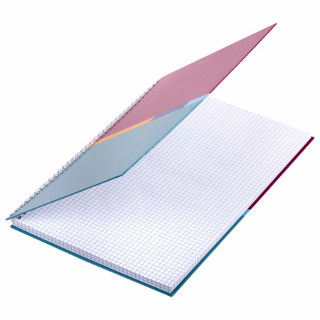 Тетрадь А4, 80 л., BRAUBERG, гребень, клетка, обложка твердая, "Color", 404055 - Тетради формата А4