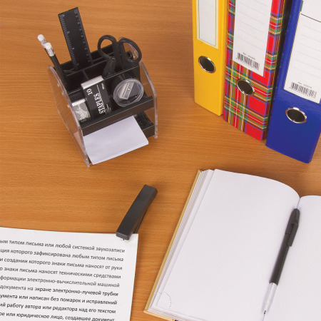 Канцелярский набор STAFF "Форум", 15 предметов, вращающаяся конструкция, 231077 - Наборы офисные пластиковые с наполнением