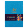 Тетрадь 60 л. в точку обложка кожзам под рогожку, сшивка, B5 (179х250мм), ГОЛУБОЙ, BRAUBERG BRIGHT, 403849 - Тетради более 60 листов