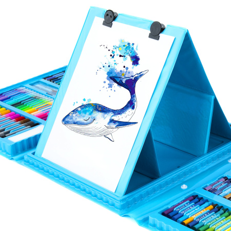 Набор ЮНОГО ХУДОЖНИКА "Тигренок" для рисования и творчества с мольбертом ПИФАГОР, 208 предметов, 664632 - Наборы юного художника