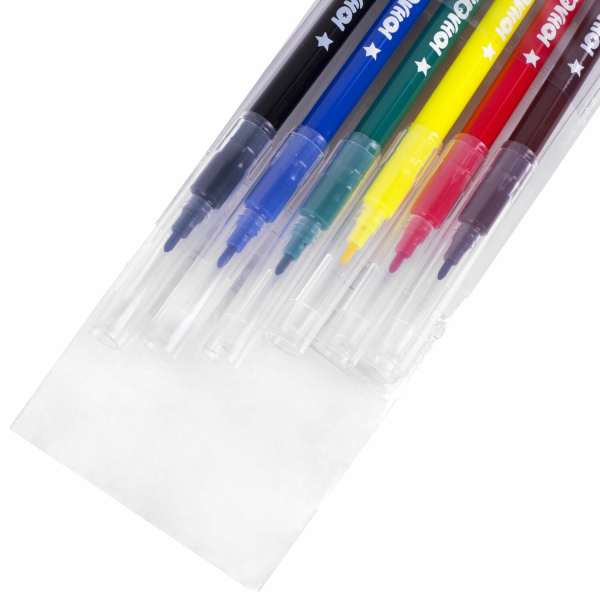 Фломастеры ЮНЛАНДИЯ 6 цветов "КЛАССНЫЕ!", вентилируемый колпачок, ПВХ, 152477 - Фломастеры классические