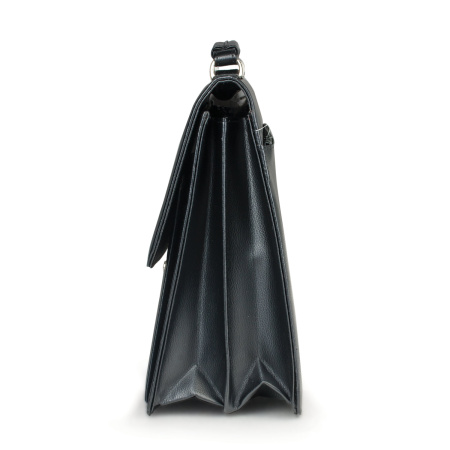 Портфель "Проект", 38х28,5х10 см, искусственная кожа, 2 отделения, замок с ключом, черный, 200 - Портфели из кожи