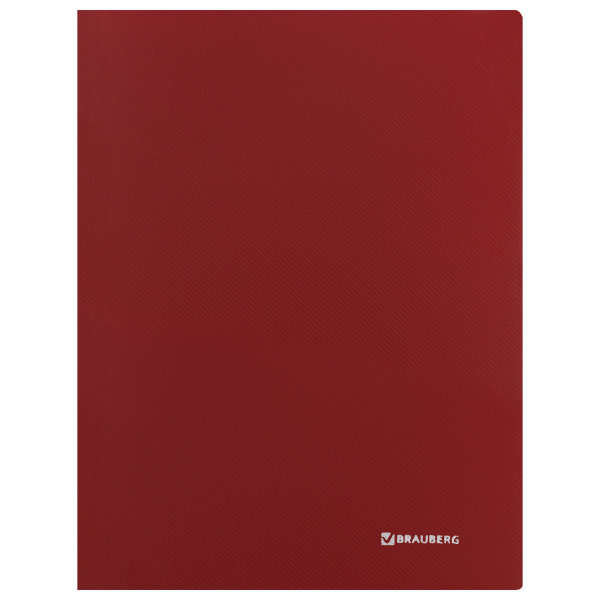 Папка с металлическим скоросшивателем и внутренним карманом BRAUBERG "Диагональ", темно-красная, до 100 листов, 0,6 мм, 221355 - Папки с пружинным и пластиковым скоросшивателем