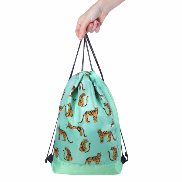 Мешок для обуви ЮНЛАНДИЯ, с ручками, боковой карман на молнии, 46х36 см, "Wild Cats", 271614 - Мешки для обуви