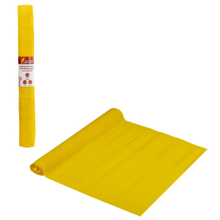Бумага гофрированная/креповая, 110 г/м2, 50х250 см, ярко-желтая, в рулоне, ОСТРОВ СОКРОВИЩ, 112549 - Цветная бумага