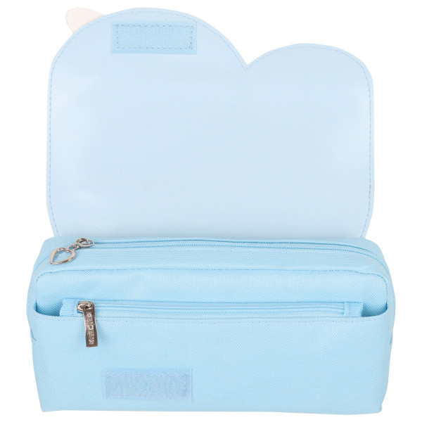 Пенал мягкий ЮНЛАНДИЯ с ручкой, 2 отделения, полиэстер, "My Space", голубой, 21х9х6 см, 271578 - Пеналы мягкие