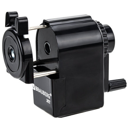 Точилка механическая BRAUBERG "JET", металлический механизм, корпус черный, 229566 - Точилки механические