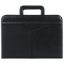 Папка из натуральной кожи на молнии, с выдвижными ручками, 385х280х50, черная, 8-021 - Папки из кожи