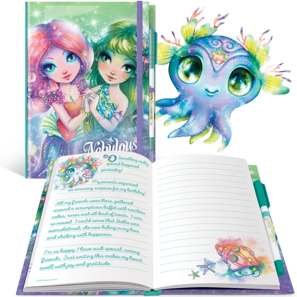 Серия: Coralia. Блокнот в жестком переплете, на резинке, с гелевой ручкой - Блокноты и записные книжки