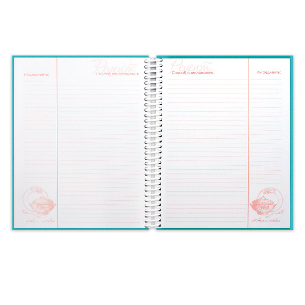 Книга для кулинарных рецептов, А5, 80 л., HATBER, 7БЦ, спираль, 5 разделителей, "Кулинарная фантазия", 80ККт5Aпс_12827 - Книги для кулинарных рецептов