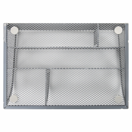 Подставка-органайзер BRAUBERG "Germanium", 5 секций, 255х180х105 мм, металл, серебро, 237974 - Подставки канцелярские без наполнения