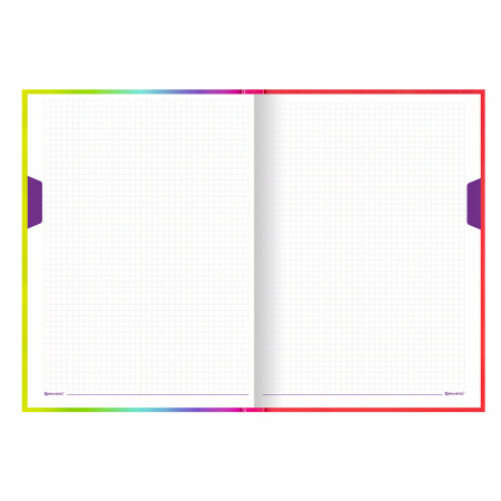 Блокнот БОЛЬШОЙ ФОРМАТ (206х291 мм) А4, 160 л., твёрдый, блок 5 цветов, клетка, BRAUBERG, "Градиент", 114408 - Блокноты в книжном переплете
