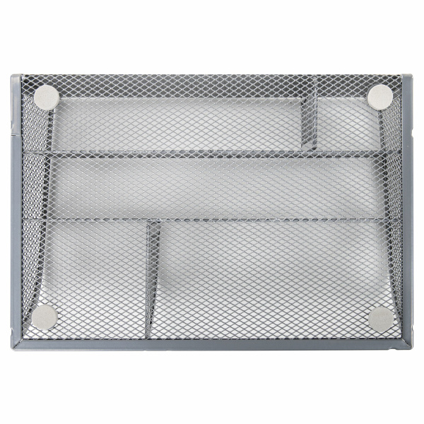 Подставка-органайзер BRAUBERG "Germanium", 5 секций, 255х180х105 мм, металл, серебро, 237974 - Подставки канцелярские без наполнения