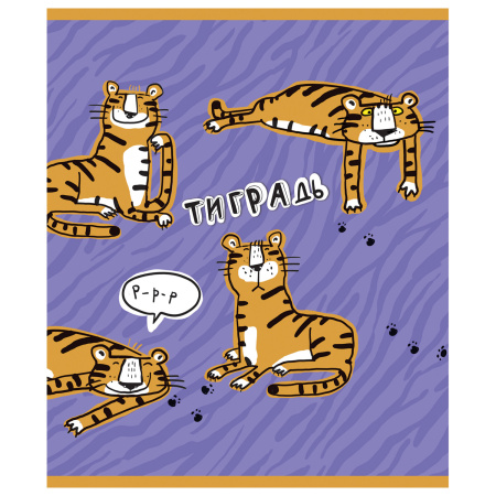 Тетрадь А5 48 л. ПЗБМ, скоба, клетка, фольга, конгрев, TWIN лак, "Тиградь" (5 видов), 029135 - Тетради 40-48 листов