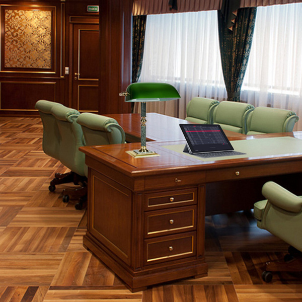 Светильник настольный из мрамора GALANT, основание - зеленый мрамор с золотистой отделкой, 231197 - Настольные наборы и аксессуары из мрамора